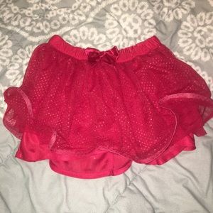 Girls red tulle skirt